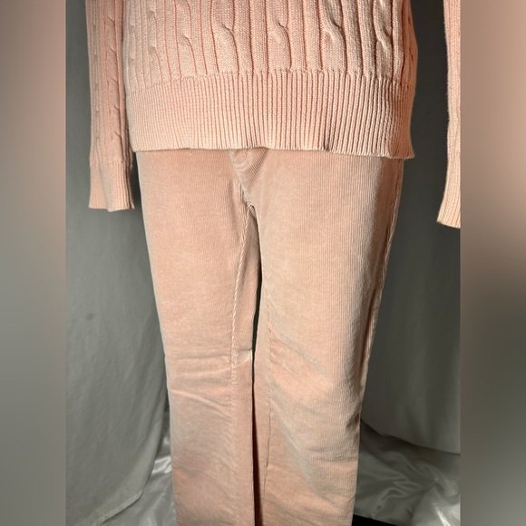 Chaps Pink Sweater Set PM (Petite Medium) Cable Knit 2 Piece - Picture 9 of 16
